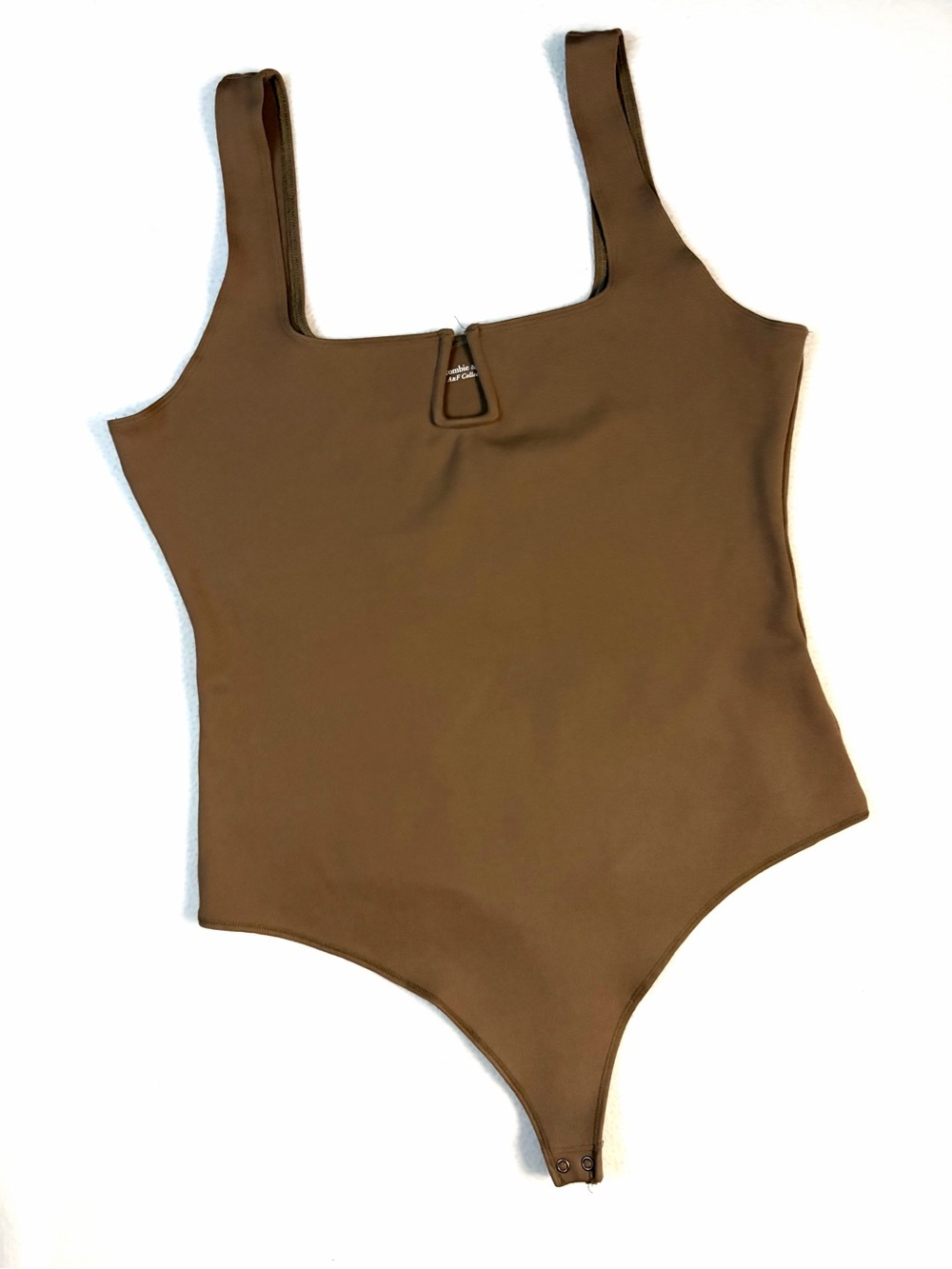 Abercrombie Soft A&F Brown Tank Bodysuit U-Neck Snap Crotch Size L
